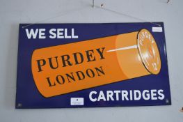 Purdey of London Cartridge Enamel Sign