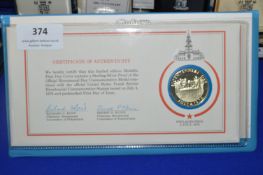 Medallic First Day Cover Sterling Silver Proof Bicentennial Day 1976