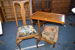 1930's Folding Chair/Tea Table plus One Other Period Chair