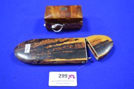 Tortoise Shell Snuff Box and Spectacle Case