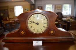 Edwardian Inlaid Mahogany Mantel Clock