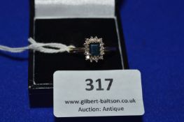 9k Gold Sapphire & Diamond Ring