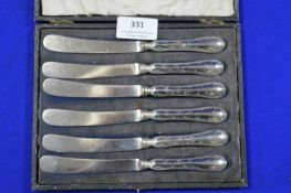 Hallmarked Sterling Silver Butter Knife Set - Sheffield 1918