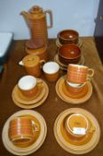 Hornsea Pottery Saffron & Heirloom Coffee Set, and Soup Bowls, Storage Jar, etc.