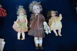 Three Bisque Headed Dolls