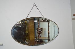 1930's Oval Beveled Edge Mirror