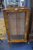 1950's China Cabinet with Gilt Glass Panel Design