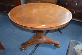 Victorian Mahogany Circular Tilt Top Table on Pedestal Tripod Base