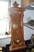 Mahogany Vienna Wall Clock Case with Pendulum but no Movement