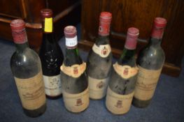 Six Bottles of Vintage 1970's French Wine