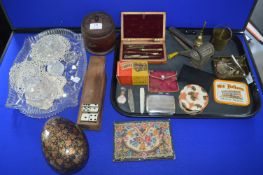 Tray Lot of Collectibles plus 30's Glassware