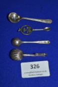 Two Silver Mustard Spoons etc.