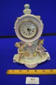 Continental Porcelain Clock with Cherubs