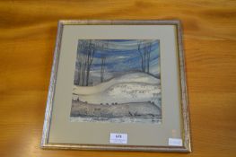 Original Watercolour Landscape by Ruzin Gercin