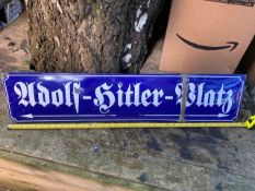 Original Concave WW2 Souvenir Enamel Street Sign 