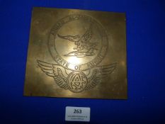 Brass Gulf War Plaque Ahmad Al Jaber Base