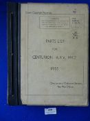 Parts List for MK2 Centurion ARV 1955