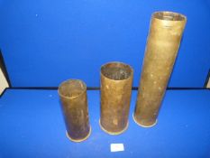 Three Shell Cases Including 1914 18lbs, 75mm 1941 etc