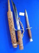Ethnic Knife and a Sheath Knife (no scabbard)