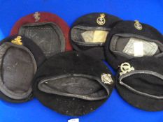 Six WW2 & Post War Berets with Badges