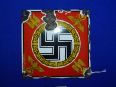 WW2 German Enamel Doorplate 12x12cm