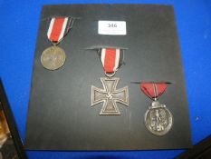 WW2 Iron Cross, War Service Medal & Eastern Front Medal ( Believed to be original)