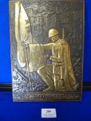 1950s Brass Russian Commemorative Plaque 28x20cm Approx