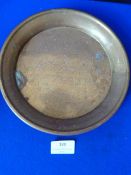 Trench Art Brass Wall Plate Hand Engraved with WWI Tank and Royal Tank Regiment 21.5cm diameter