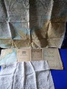 Three Silk Maps, Two Paper Maps & Training Manual on Map Reading 1929