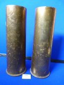 WWI Trench Art 18lb Shell Case with Floral Design and Base Dated 1916