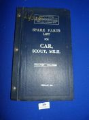 Spare Parts List for Scout Car MK2 1942/43