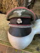 Fine Quality Film Prop SS Panzer Cap in Worn/Aged Condition