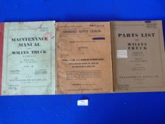 Two Willys Truck Manuals Dated 1942 & 1945