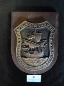Brass Naval Plaque Dedicated to the Chiefs of HMS Argonaut ~16x12cm