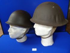 Two Post War British Helmets with Original Liners & Chin Straps