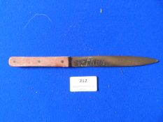 Trench Art Paper Knife 