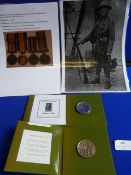 WWI Centenary Coins Dedicated to Private J.W. Wallis with Laminated Photo and Service History