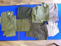 Job Lot of Military Surplus Including Shirts, Trousers and Quilt Liner