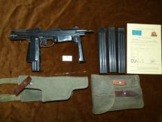 PM63 9mm Polish Machine Pistol with Holster and Spare Mags, and Current Deactivation Certificate