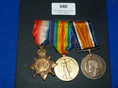 WW1 Trio to PTE JW Leadley East Yorks Regiment