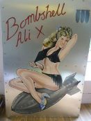 Hand Painted on Metal Bomber Art 