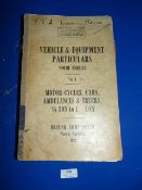 Large Manual of Vehicle & Equipment Particulars 1942