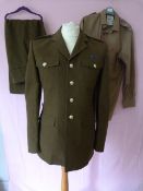 Service Jacket, Trousers and Shirt - Yorkshire Regiment (some damage to shirt)