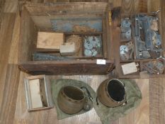 Two Military Headlamps with Crate of Fittings - One Lense Cracked