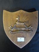 Royal Canadian Dragoons Brass Plaque on Wood ~23.5x22cm