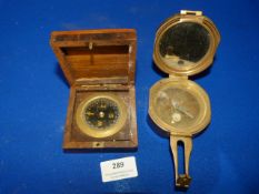 Two Reproduction Brass Compasses