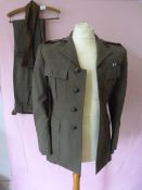 Royal Marines Jacket, Trousers, Belt & Tie with Falkland Medal Ribbon