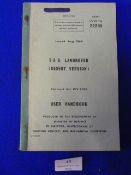 SAS Land Rover User Handbook - 1969