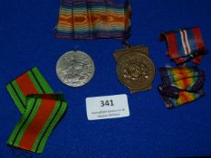 WW1 & WW2 Medal Ribbons, 1939 - 45 Medal (AF) & British Services tattoos Medal 1947