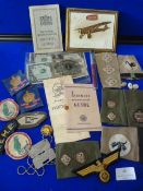 Mixed Lot of Cloth Badges, Ephemera, Dog Tags etc